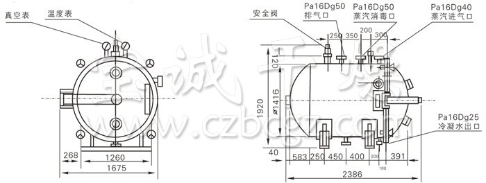 圆形静态真空干燥机结构示意图 圆形静态真空干燥机结构示意图